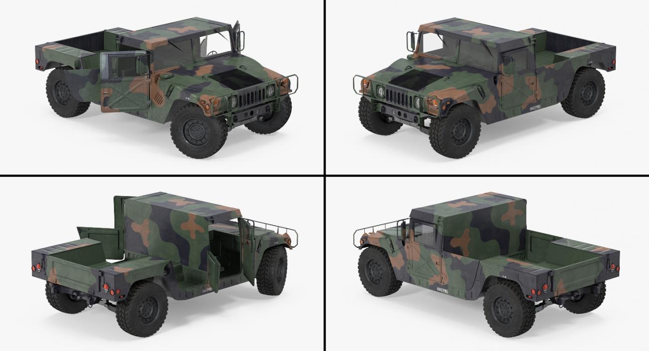 3D HMMWV M998 Simple Interior Camo