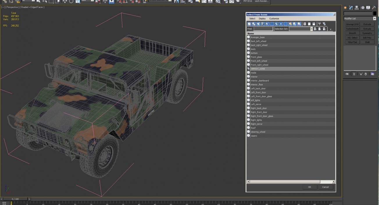 3D HMMWV M998 Simple Interior Camo