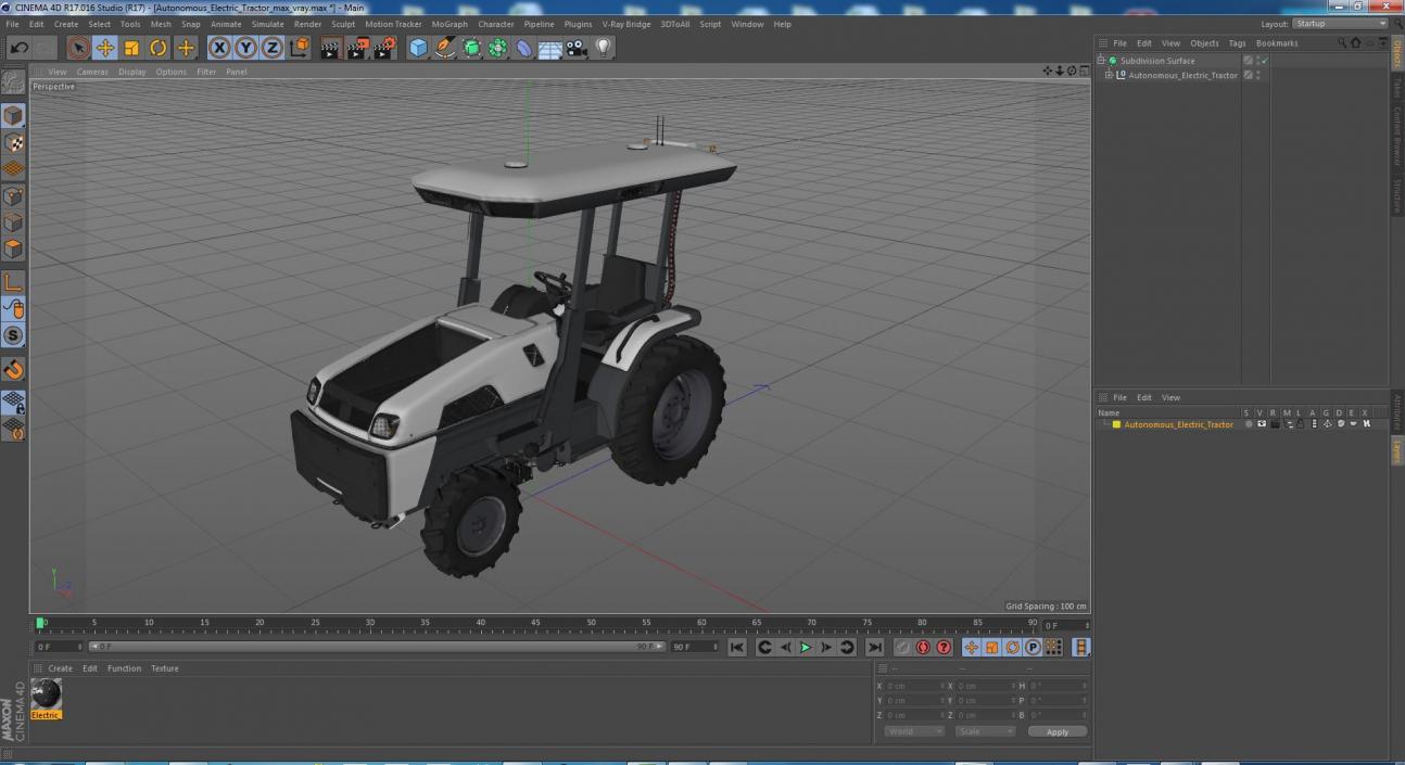 Autonomous Electric Tractor 3D