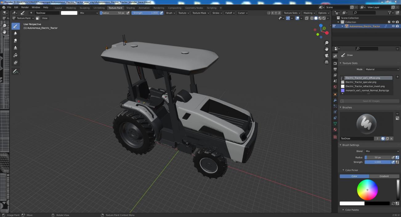 Autonomous Electric Tractor 3D