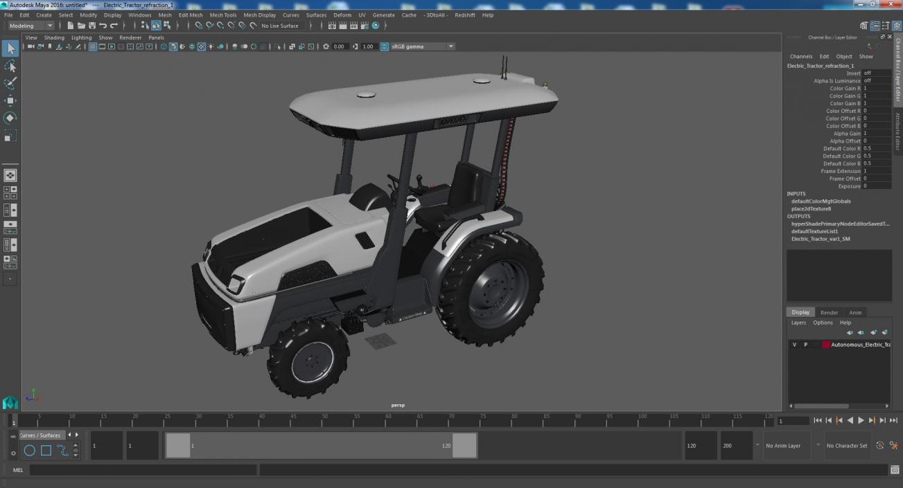 Autonomous Electric Tractor 3D