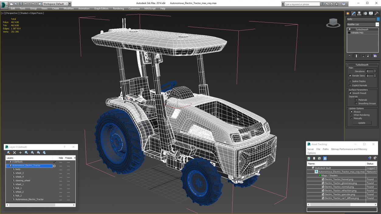 Autonomous Electric Tractor 3D