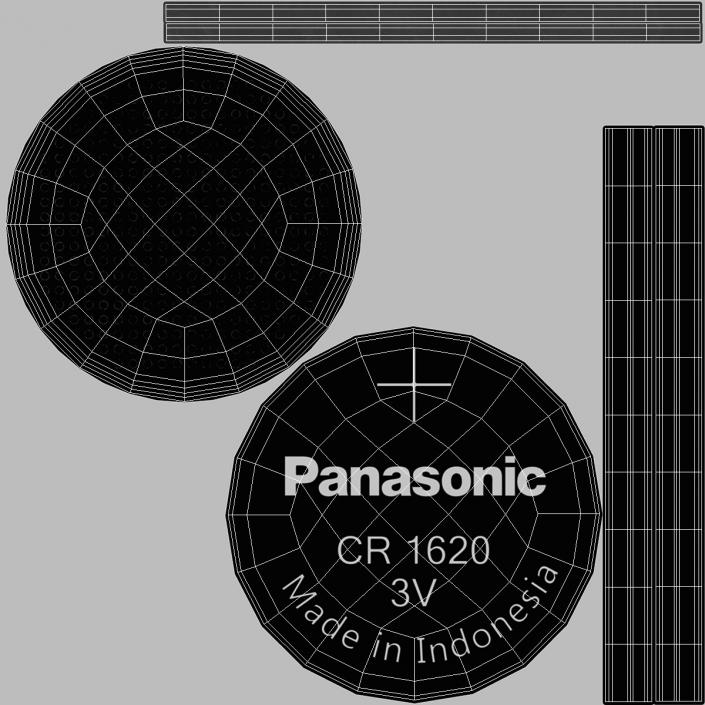 3D Button Cell Battery Panasonic CR1620