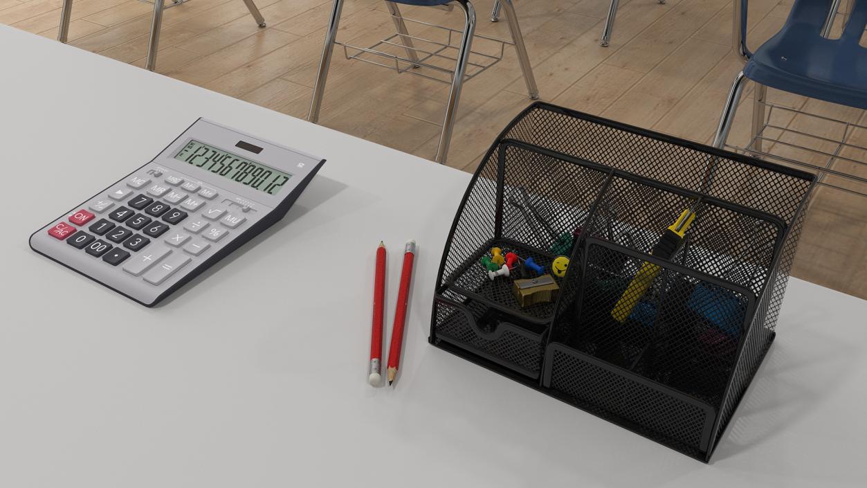 Classroom Interior with Furniture Light 3D model