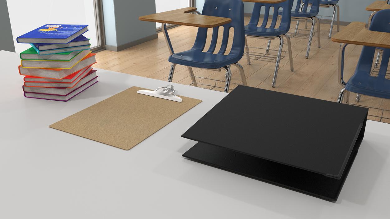 Classroom Interior with Furniture Light 3D model