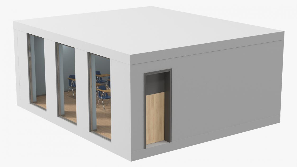 Classroom Interior with Furniture Light 3D model