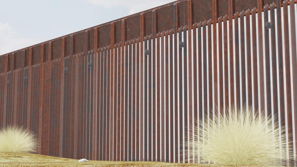 3D model United States Mexico Wall