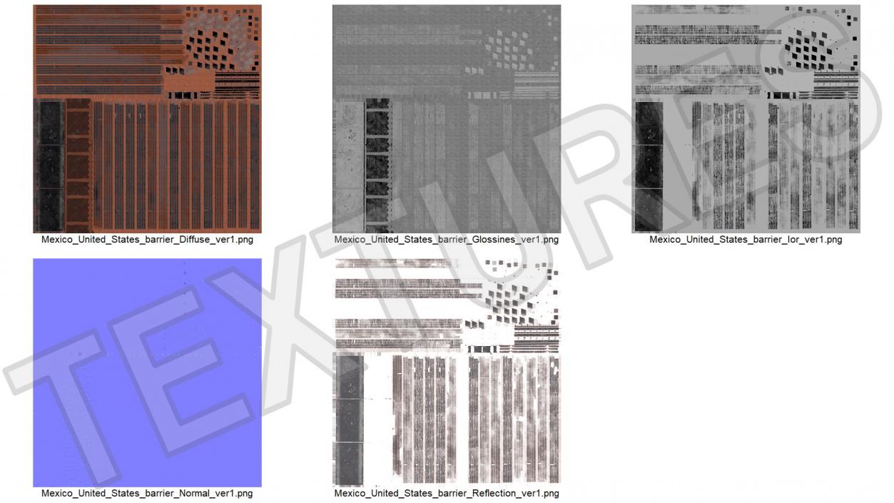 3D model United States Mexico Wall