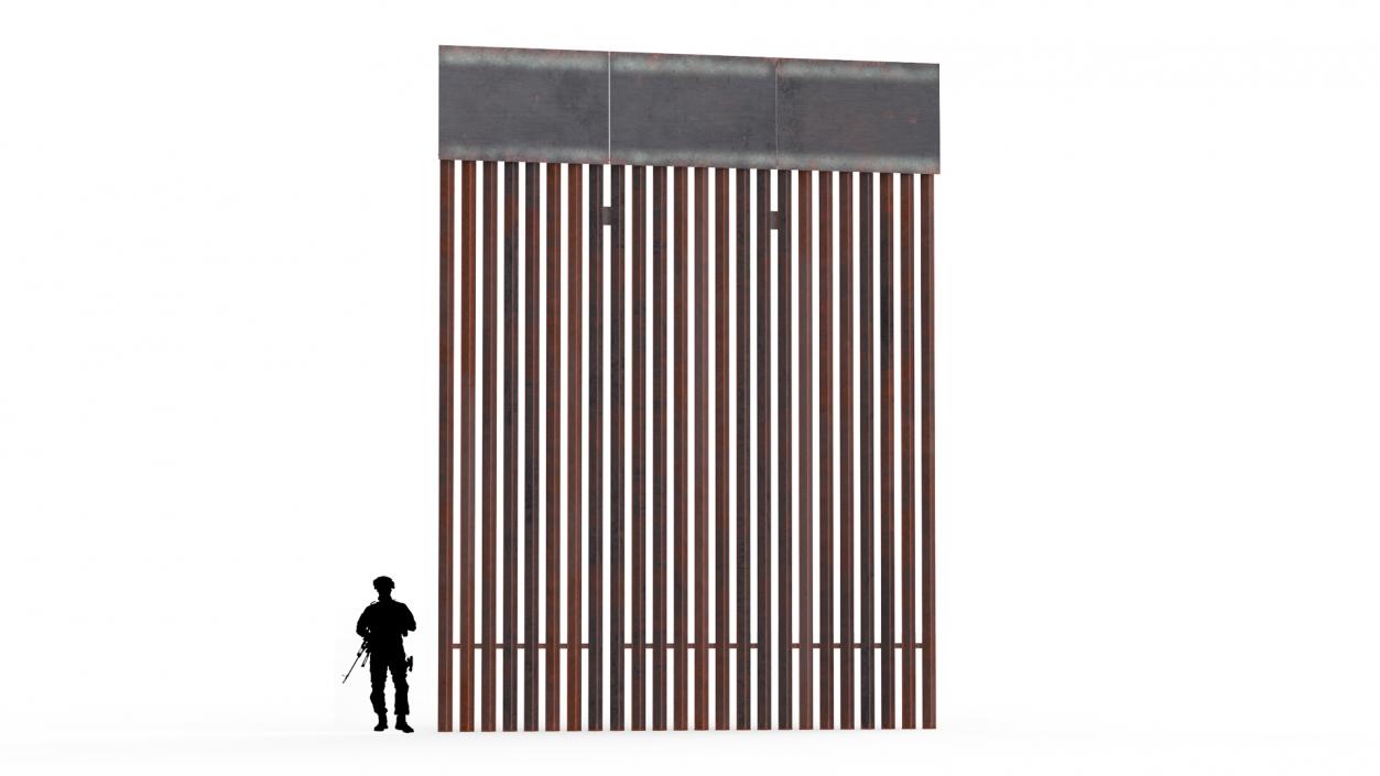 3D model United States Mexico Wall