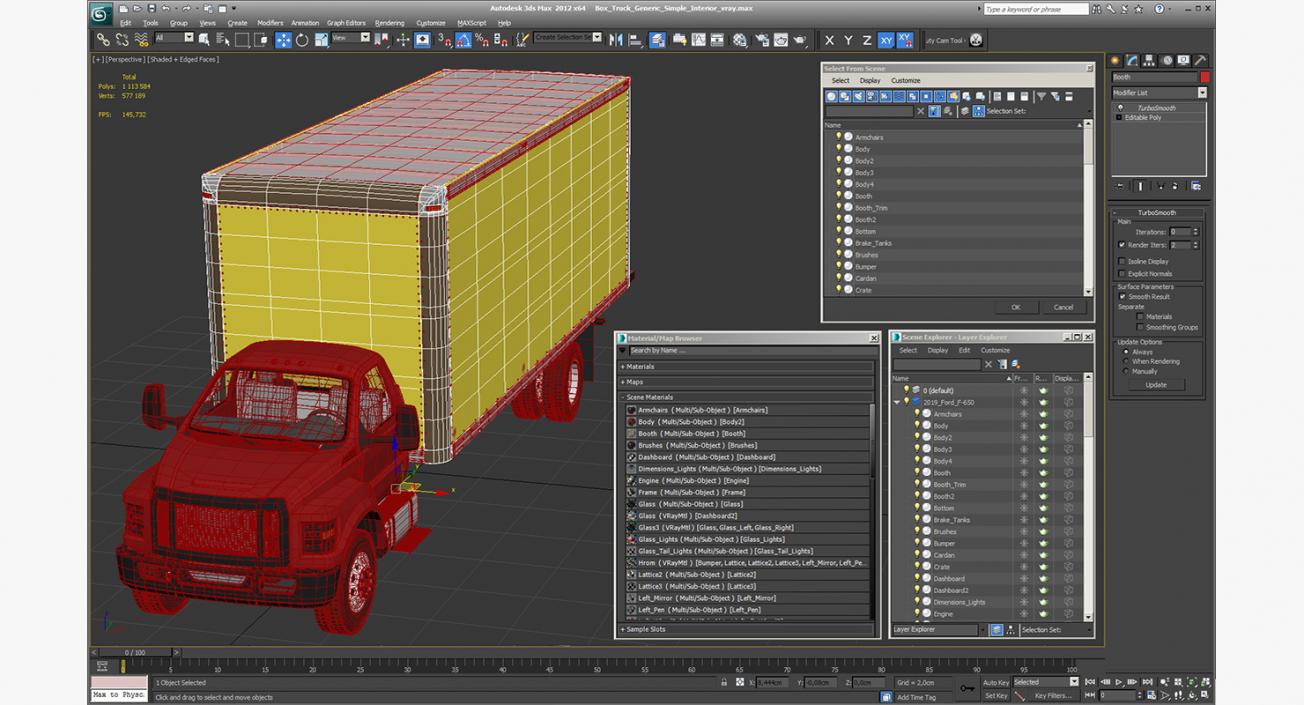 3D model Box Truck Generic Simple Interior 2