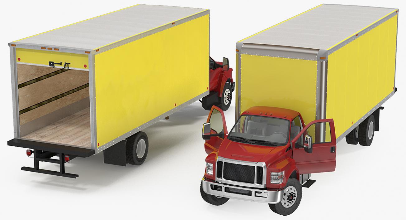 3D model Box Truck Generic Simple Interior 2