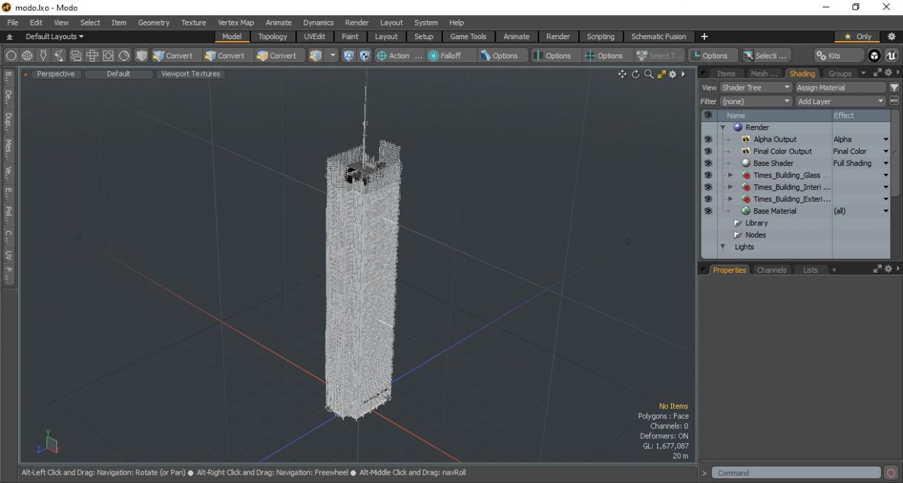 3D The New York Times Building Lights Off model