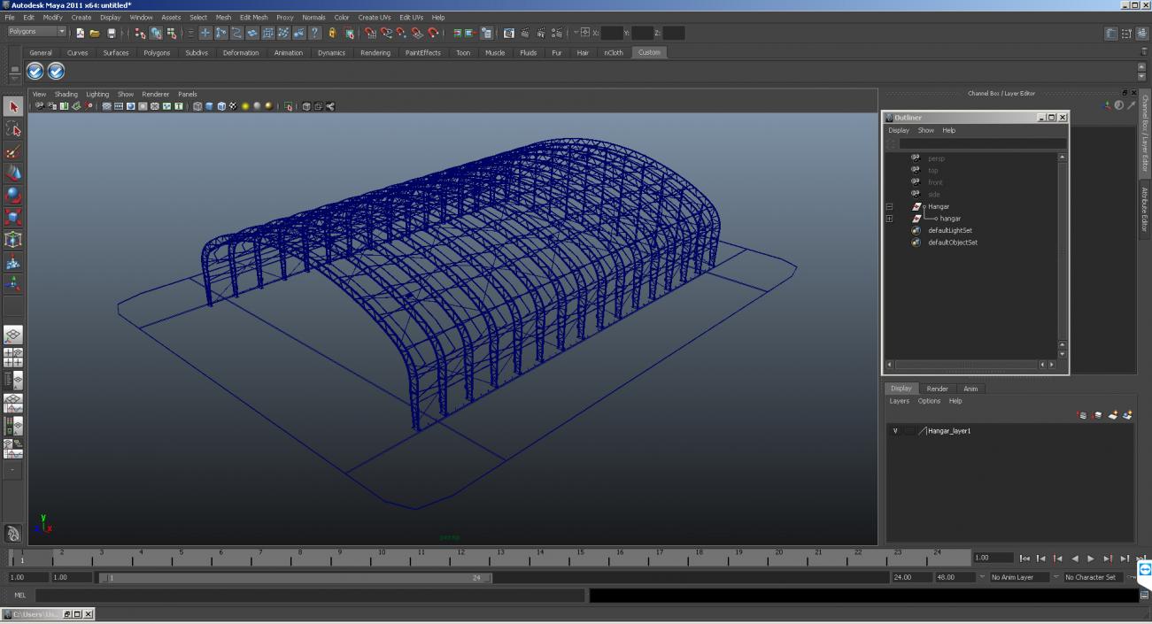 3D model Steel Hangar Construction