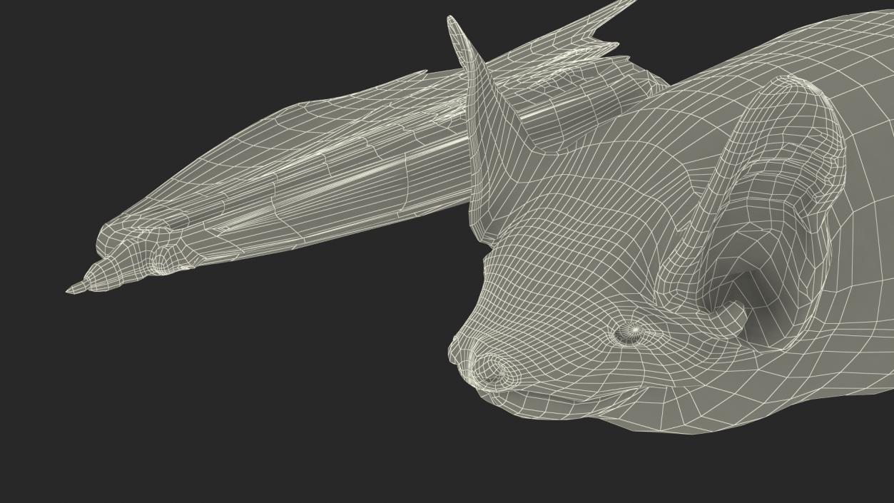 3D Black Bat Pose Fur model