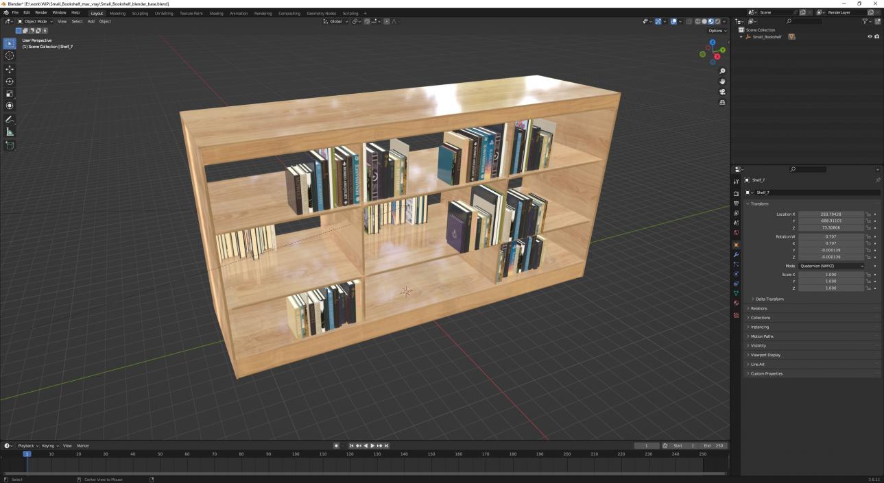 3D model Small Bookshelf