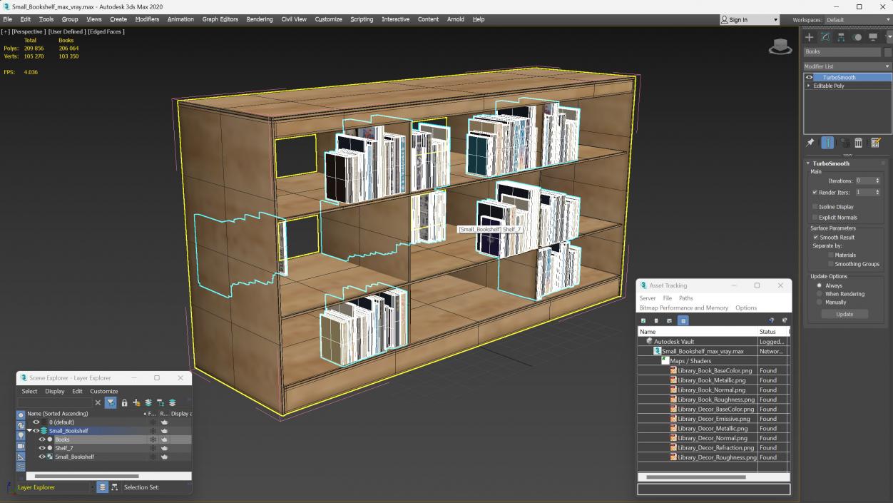 3D model Small Bookshelf