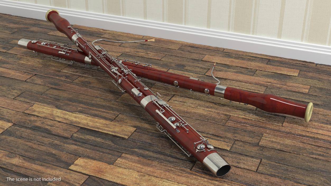 3D Bassoon Musical Instrument