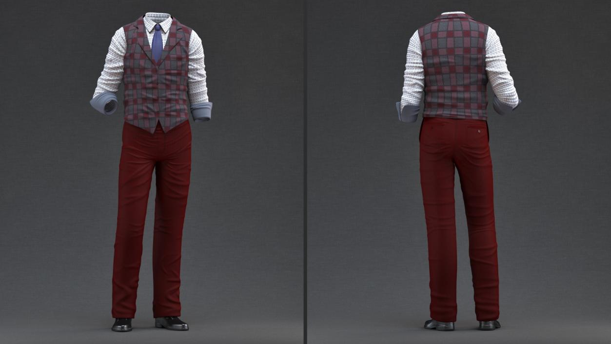 3D model Elderly Man Casual Wear Rigged