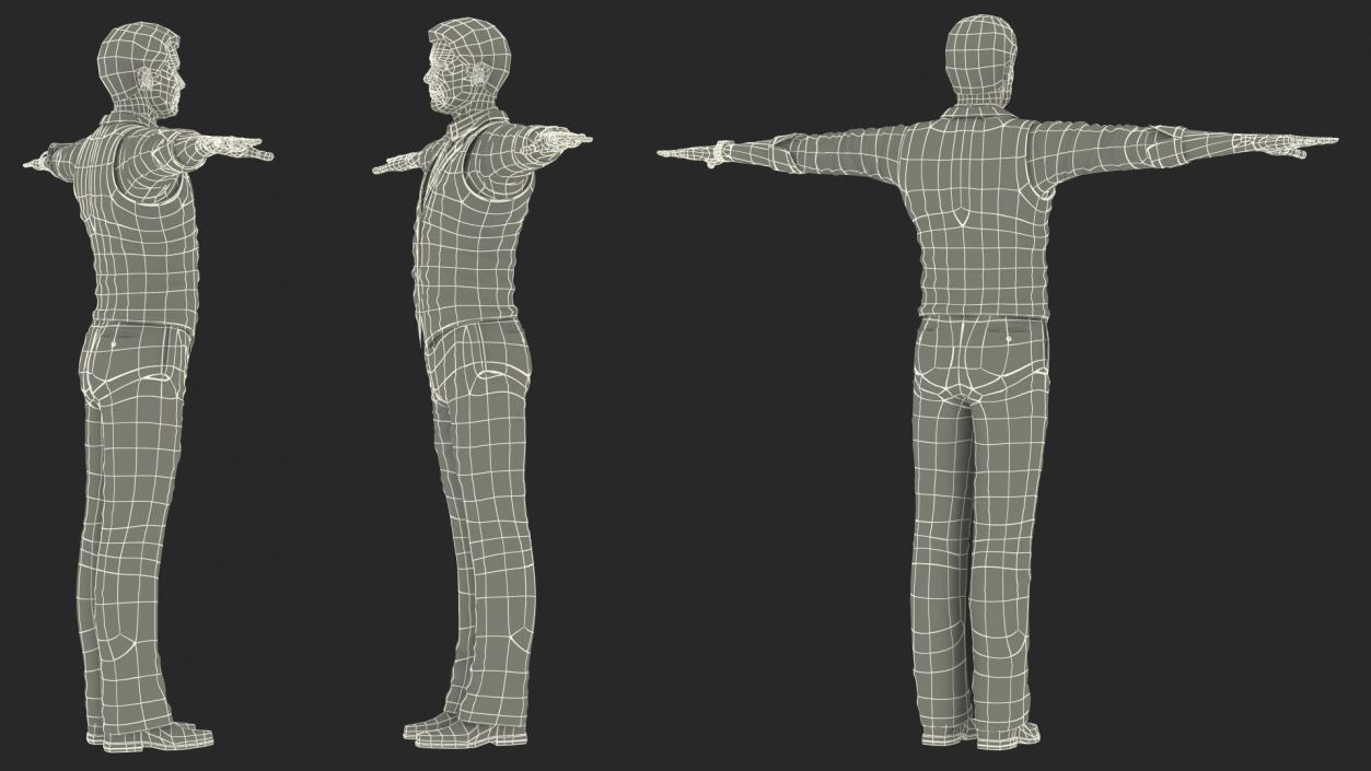 3D model Elderly Man Casual Wear Rigged