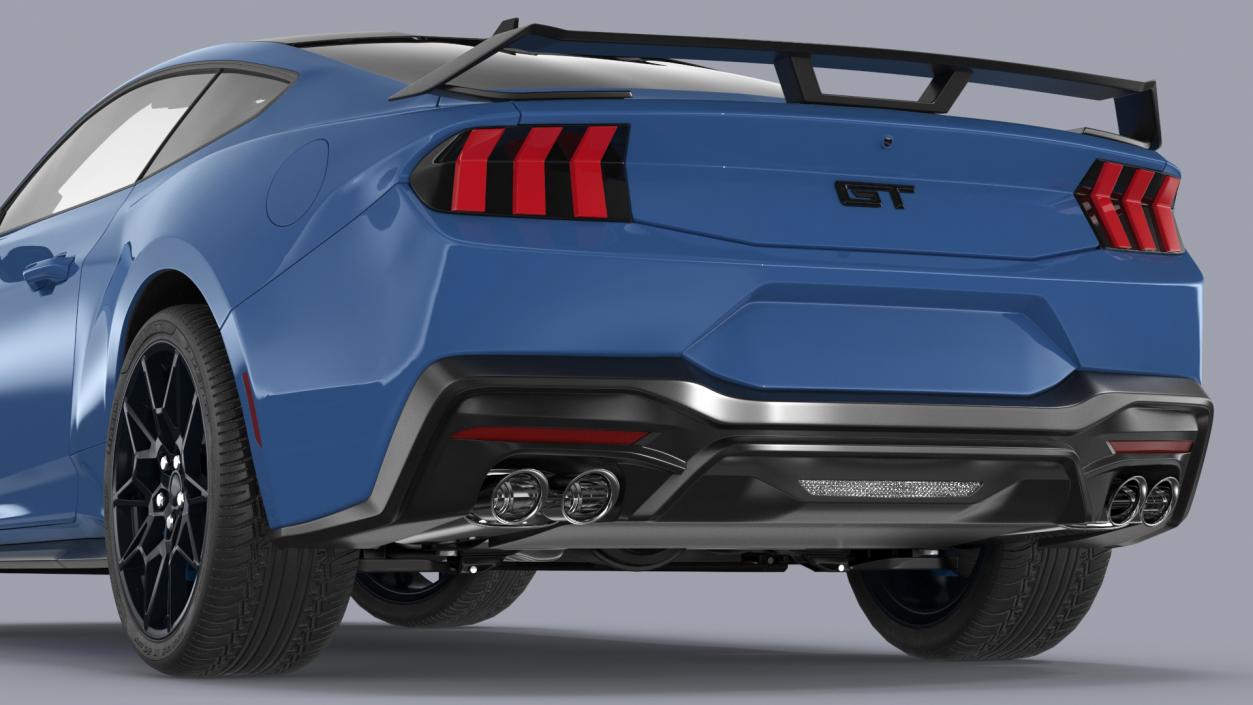 Ford Mustang 2024 Blue Rigged 3D model