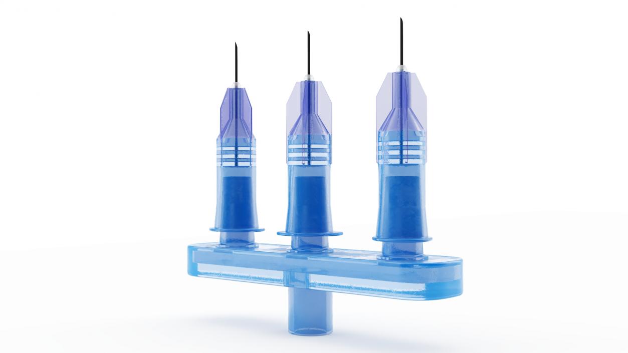 3D Multi Injector 3 Needles Straight Blue model