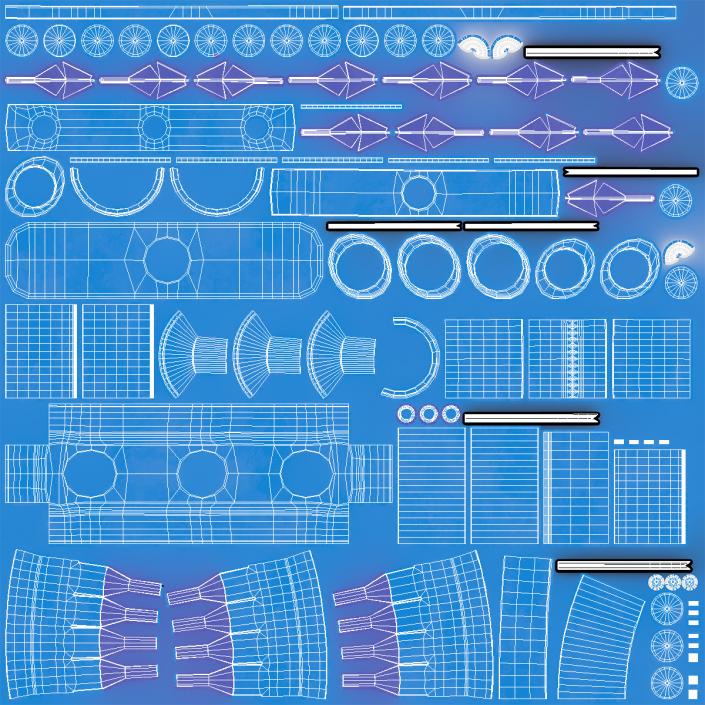 3D Multi Injector 3 Needles Straight Blue model