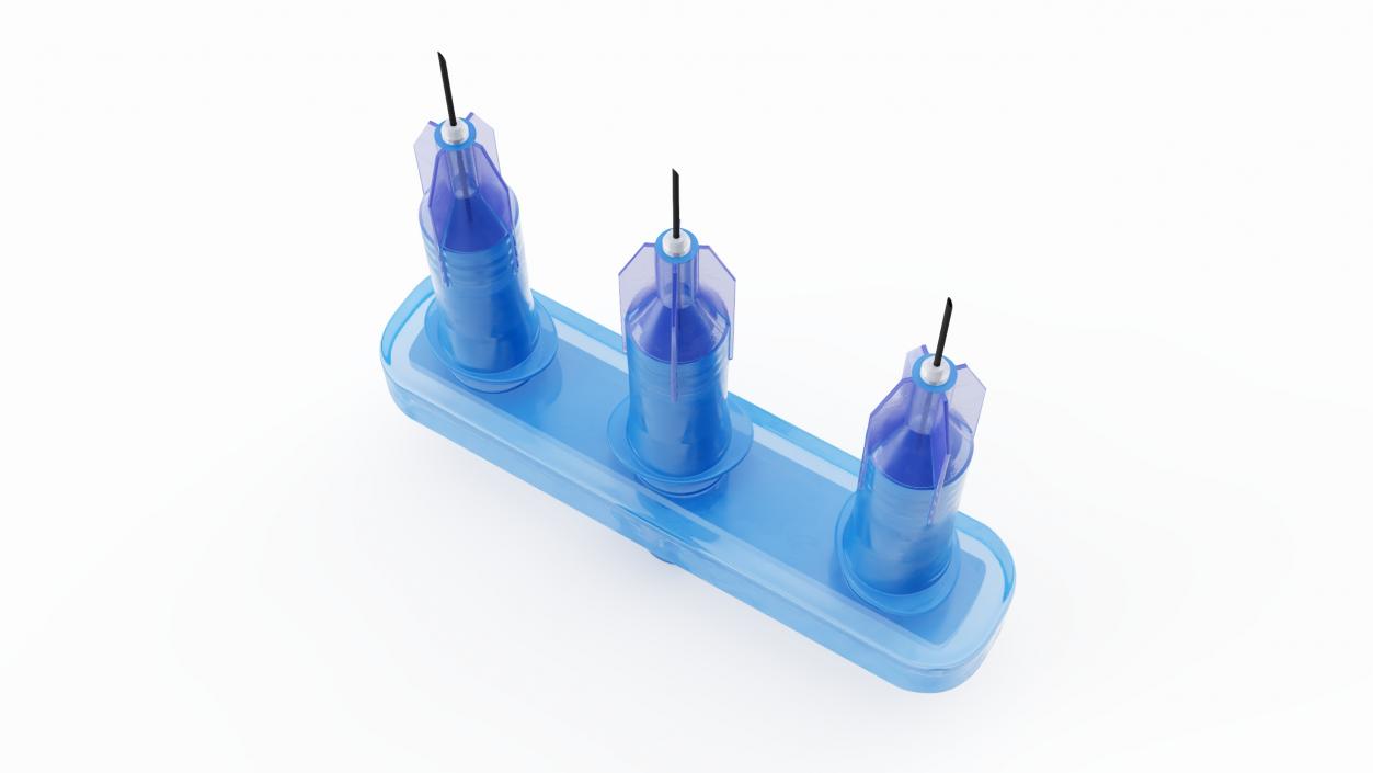 3D Multi Injector 3 Needles Straight Blue model