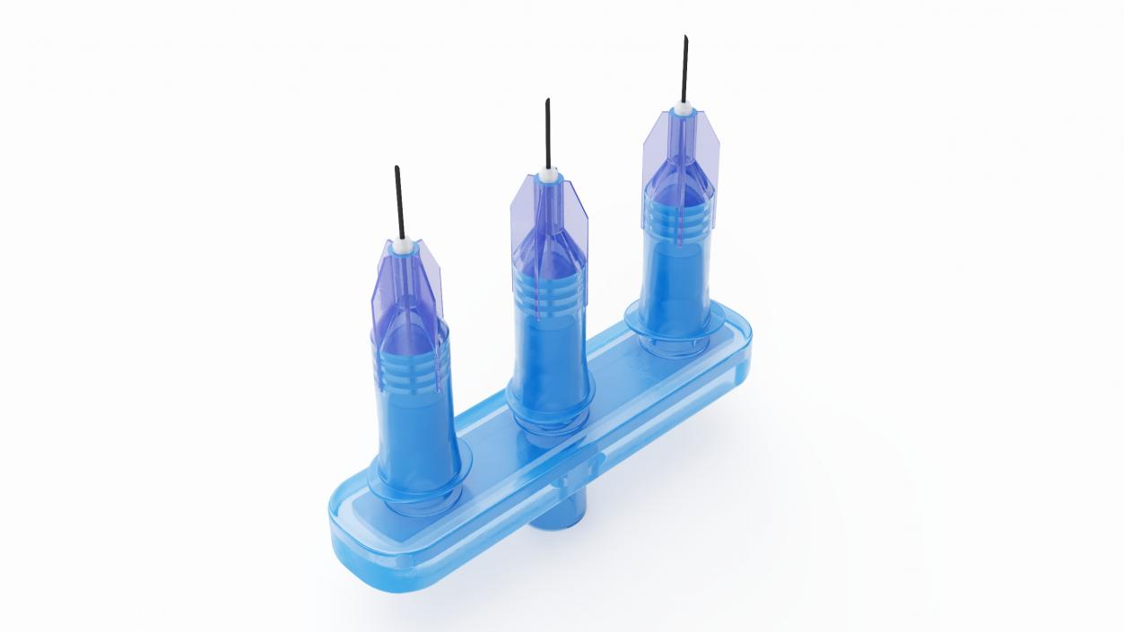 3D Multi Injector 3 Needles Straight Blue model