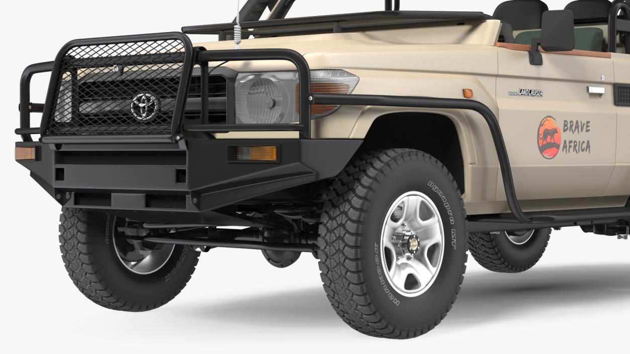 Toyota Land Cruiser Safari Open Sided Beige Clean 3D model