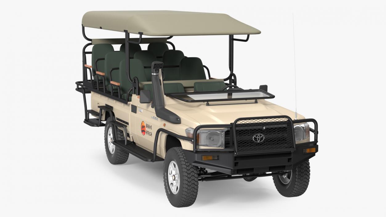 Toyota Land Cruiser Safari Open Sided Beige Clean 3D model