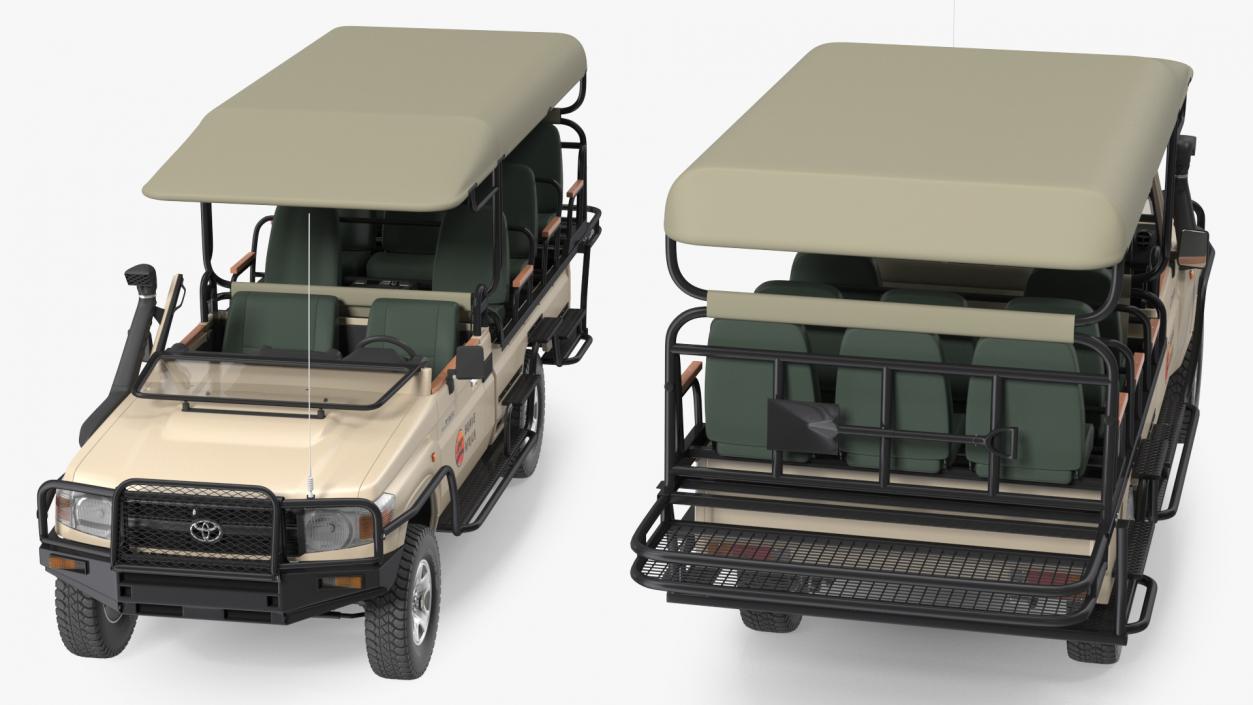 Toyota Land Cruiser Safari Open Sided Beige Clean 3D model