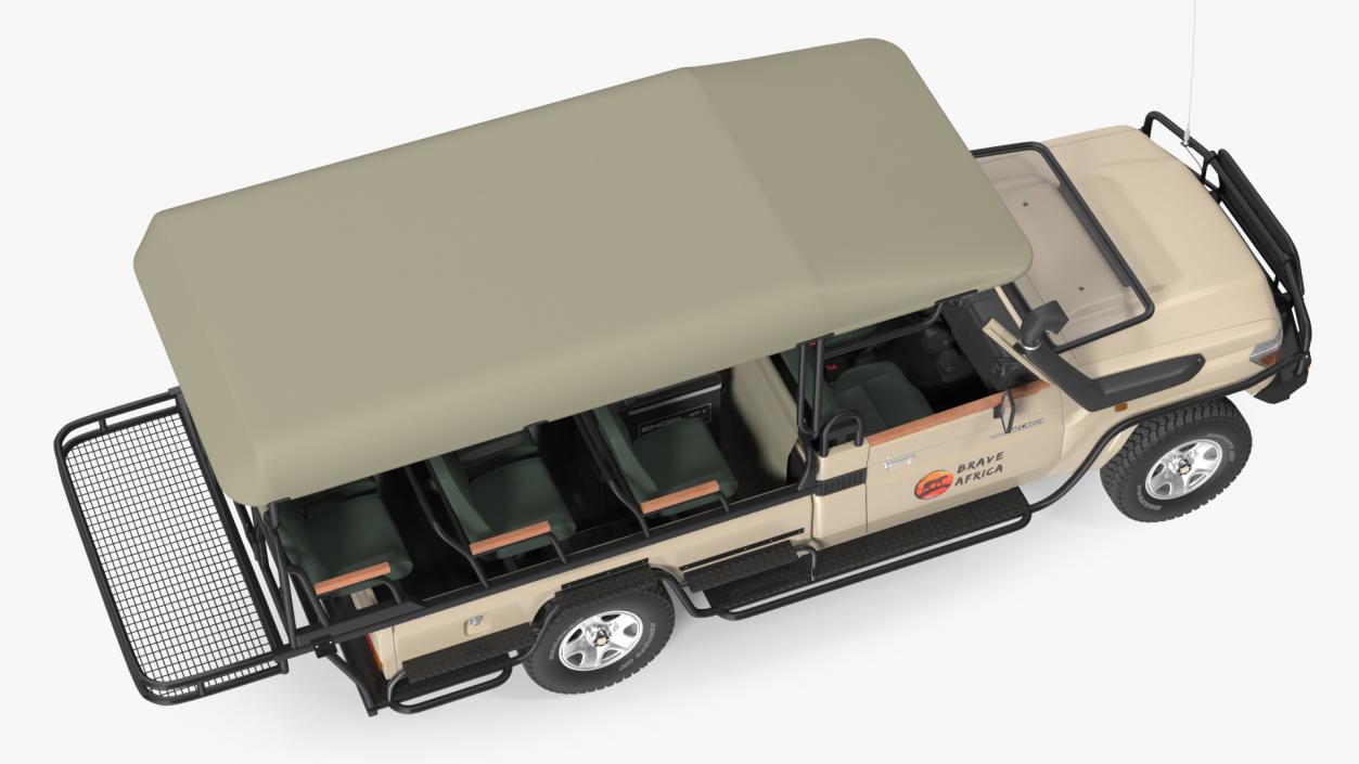 Toyota Land Cruiser Safari Open Sided Beige Clean 3D model