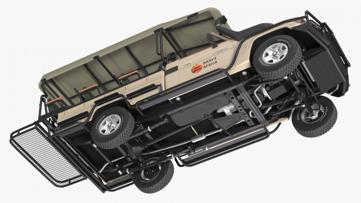 Toyota Land Cruiser Safari Open Sided Beige Clean 3D model