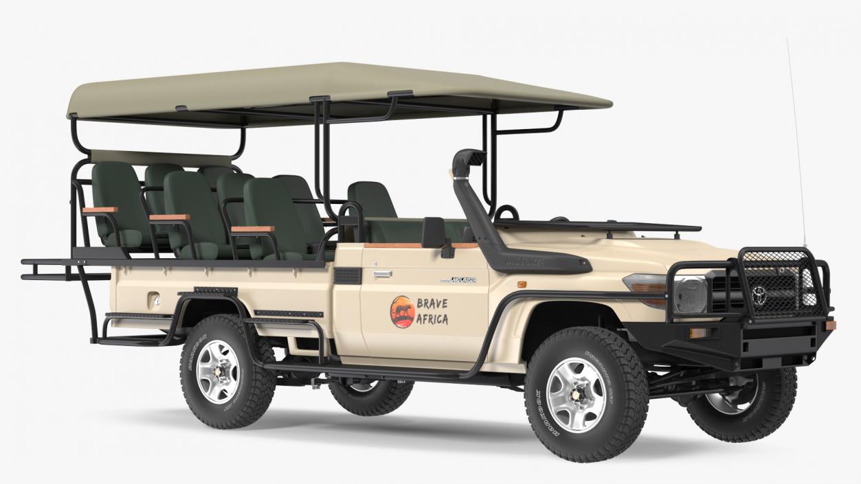 Toyota Land Cruiser Safari Open Sided Beige Clean 3D model