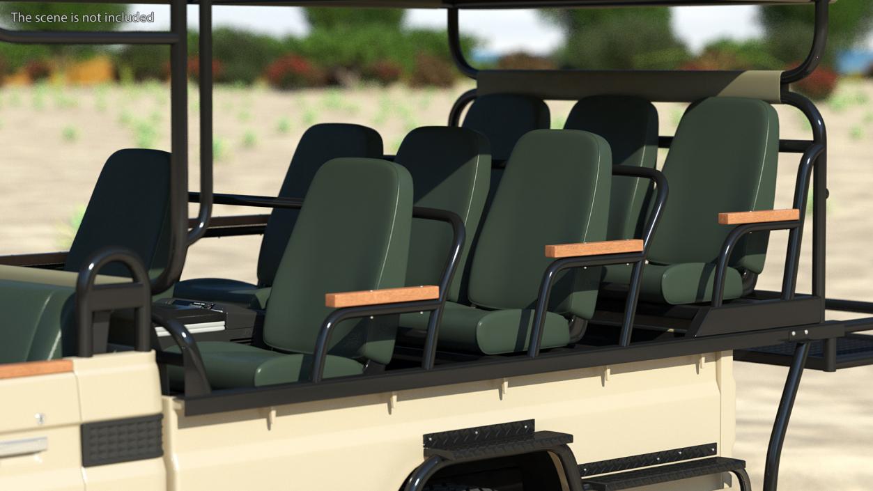 Toyota Land Cruiser Safari Open Sided Beige Clean 3D model