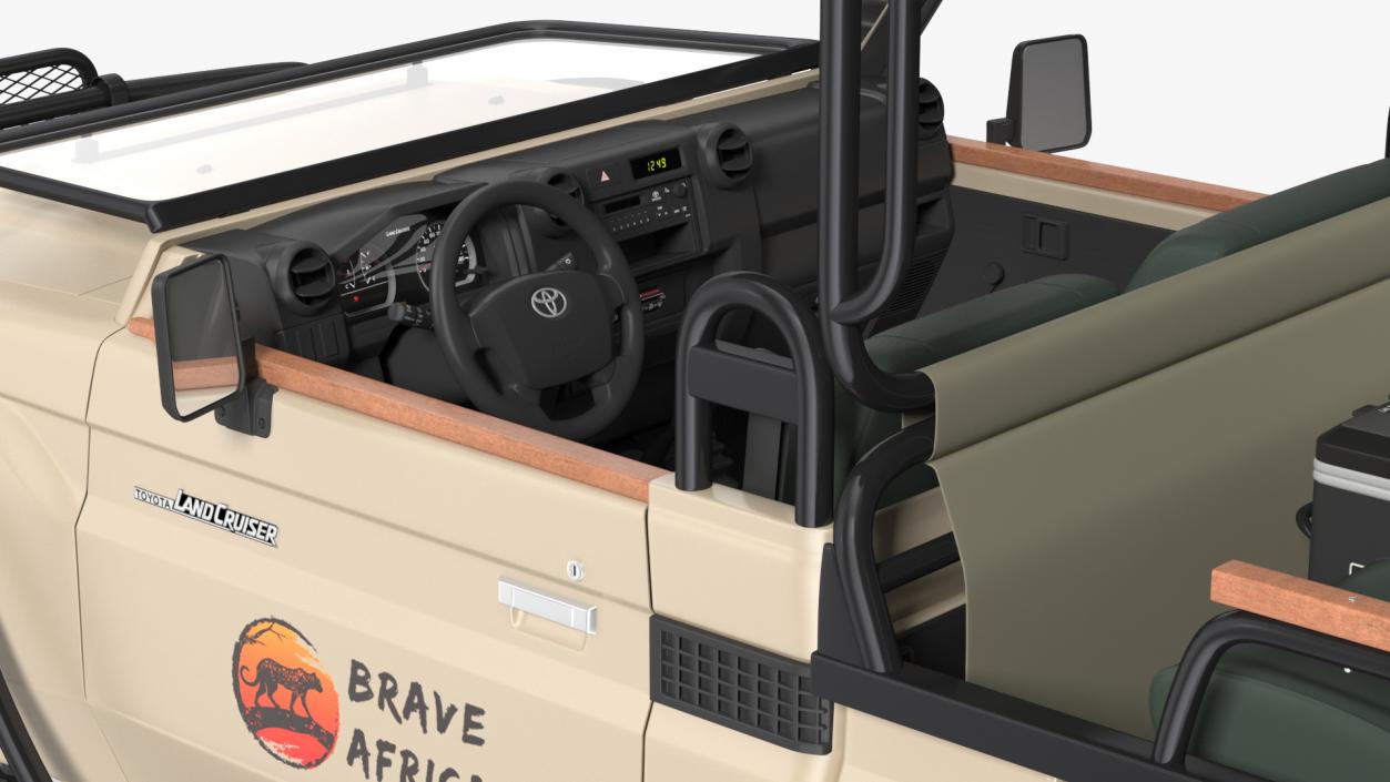 Toyota Land Cruiser Safari Open Sided Beige Clean 3D model