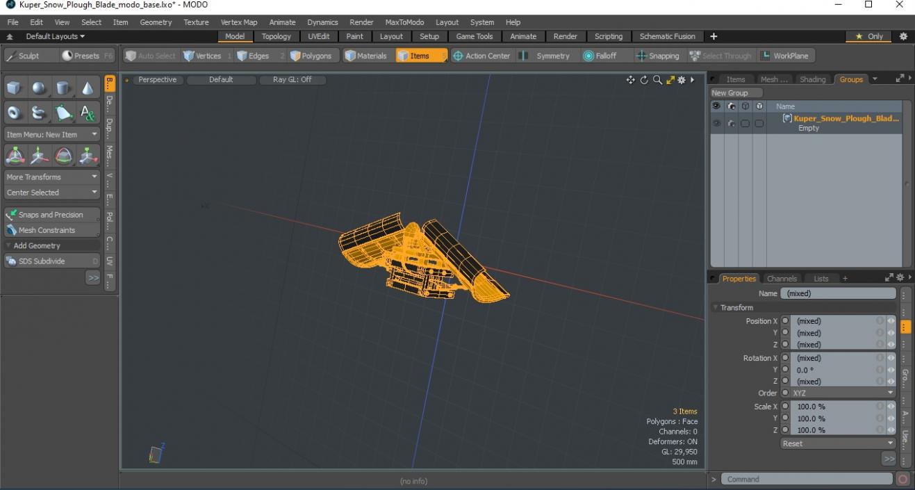 3D Kuper Snow Plough Blade model