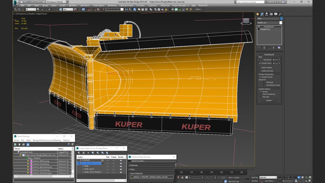 3D Kuper Snow Plough Blade model