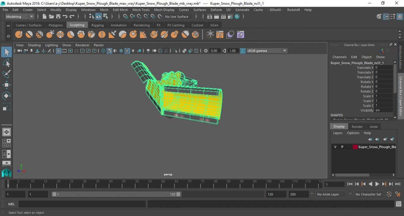 3D Kuper Snow Plough Blade model