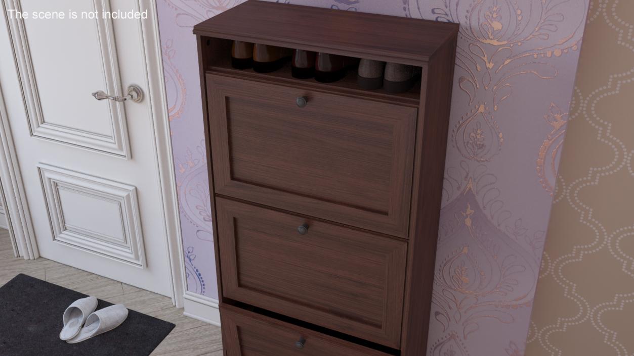 3D Shoe Cabinet Brusali Brown