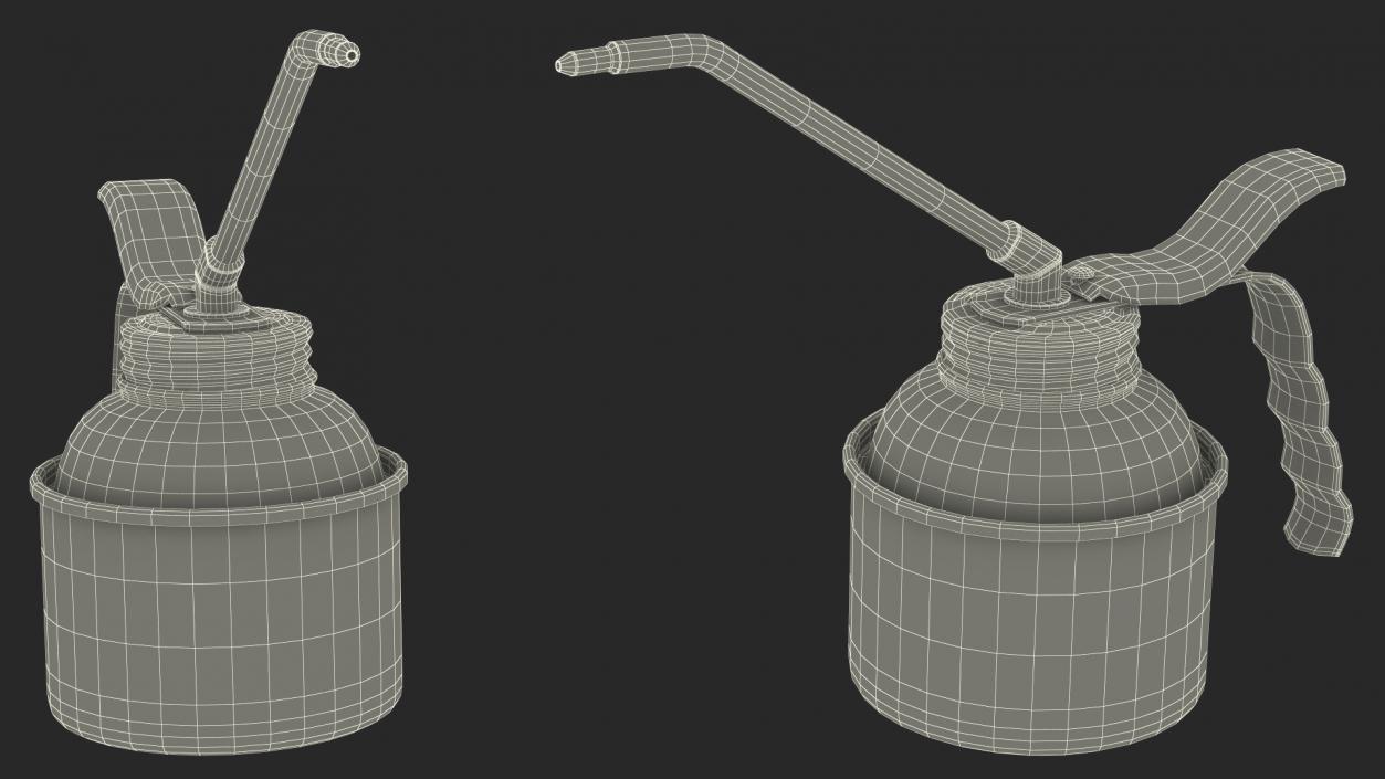 Old Metal Oiler Red 3D model