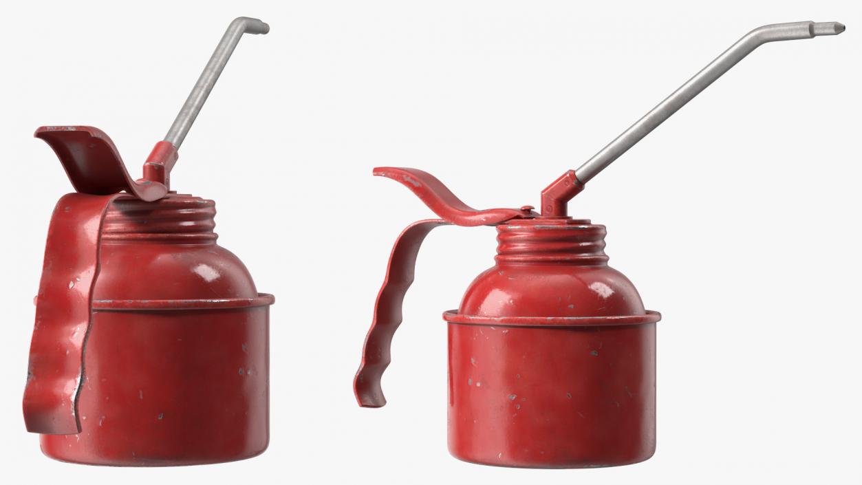 Old Metal Oiler Red 3D model