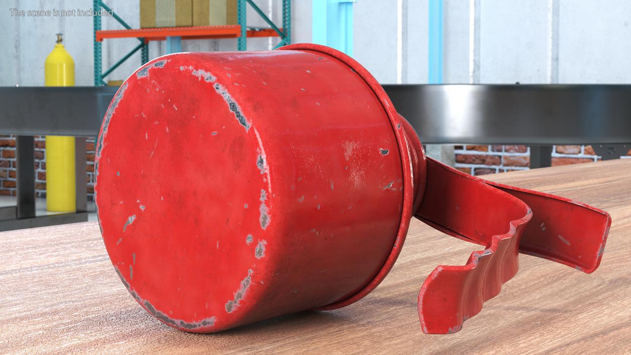 Old Metal Oiler Red 3D model