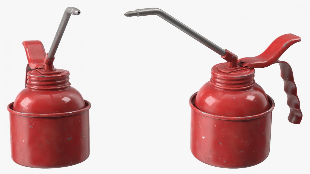 Old Metal Oiler Red 3D model