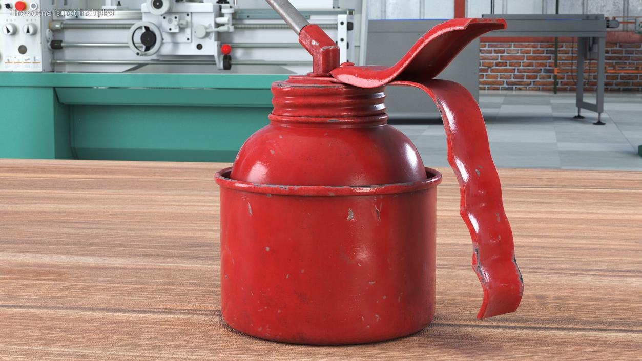 Old Metal Oiler Red 3D model