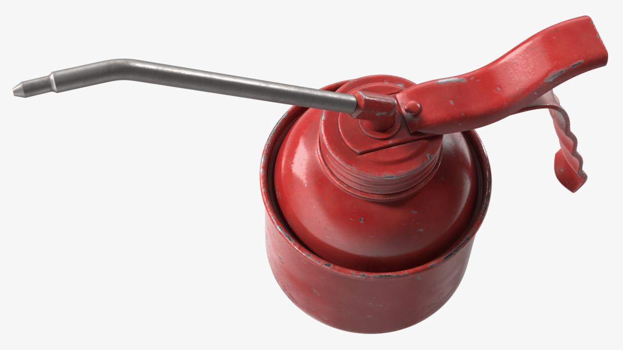 Old Metal Oiler Red 3D model