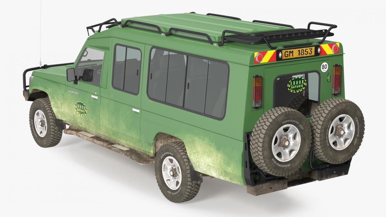 3D Toyota Land Cruiser Safari Green Dirty model