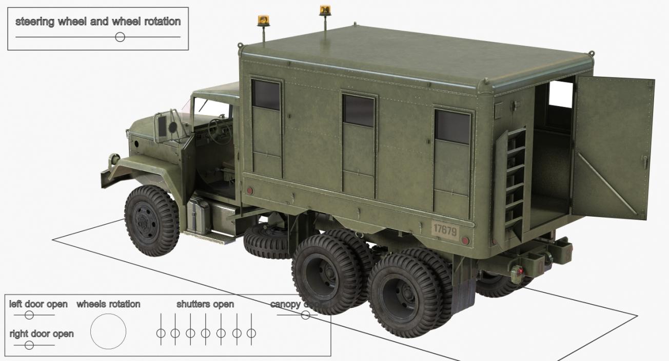 3D model M109 Shop Van Rigged