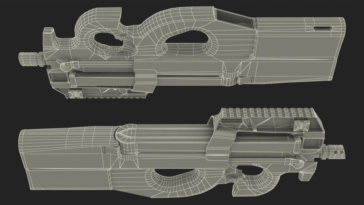 3D Submachine Gun Game Weapon