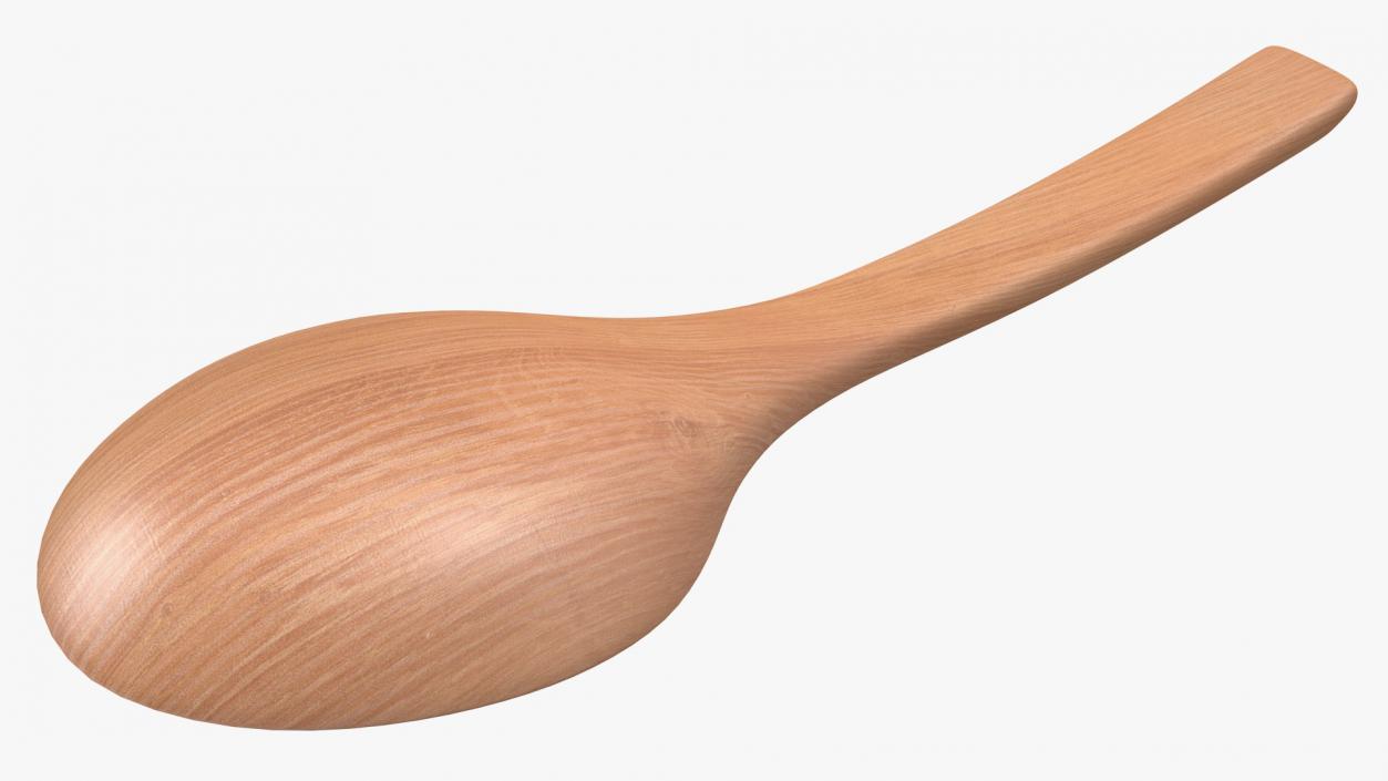 3D Wooden Spoon with White Pea Beans model